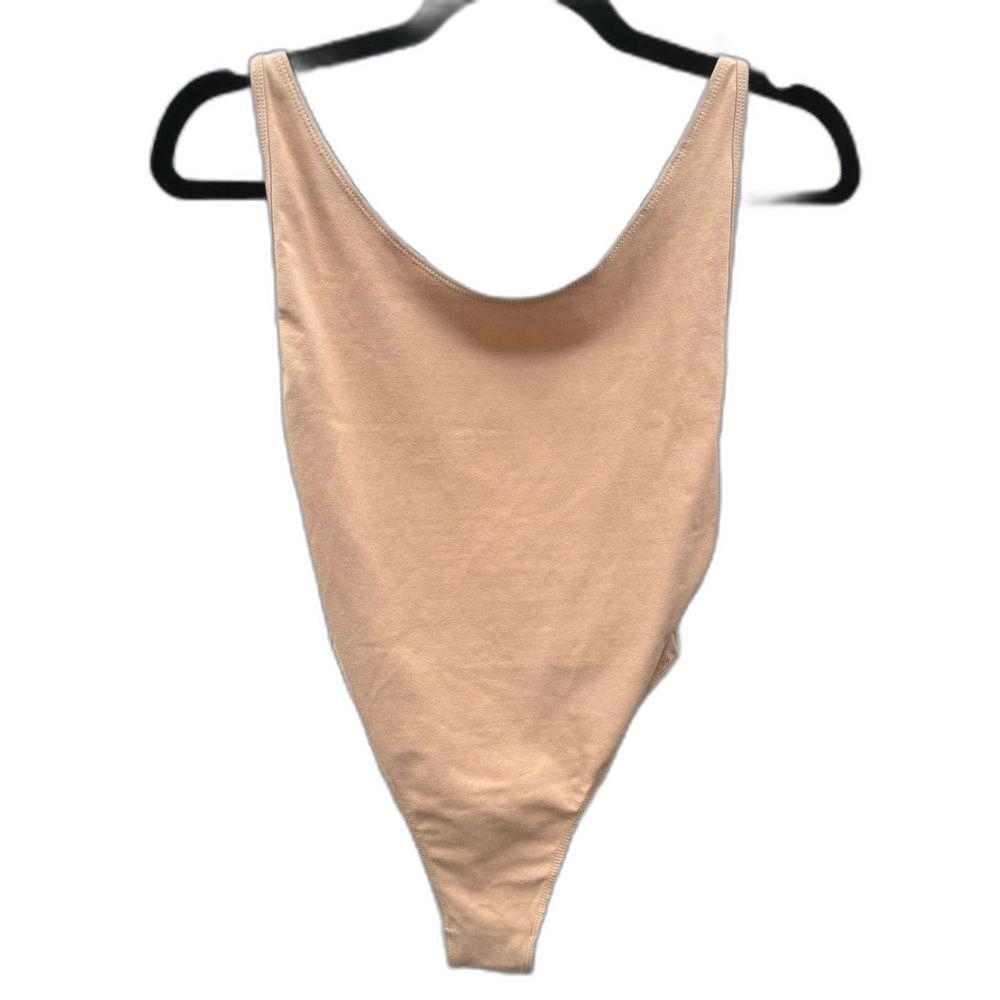 American Apparel High Neck Low Back Nude Cotton Spandex collection Bodysuit